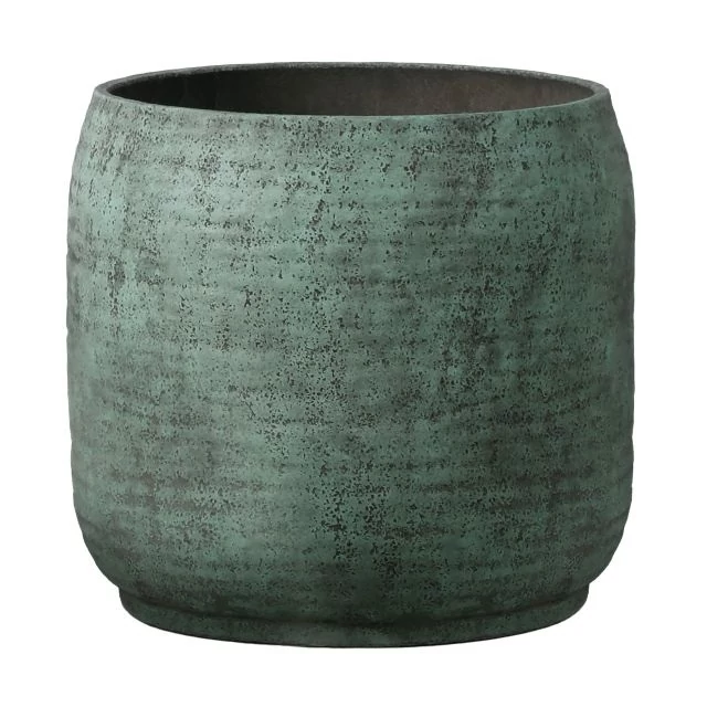 Óriás cement kaspó antik zöld 33,5x31 cm