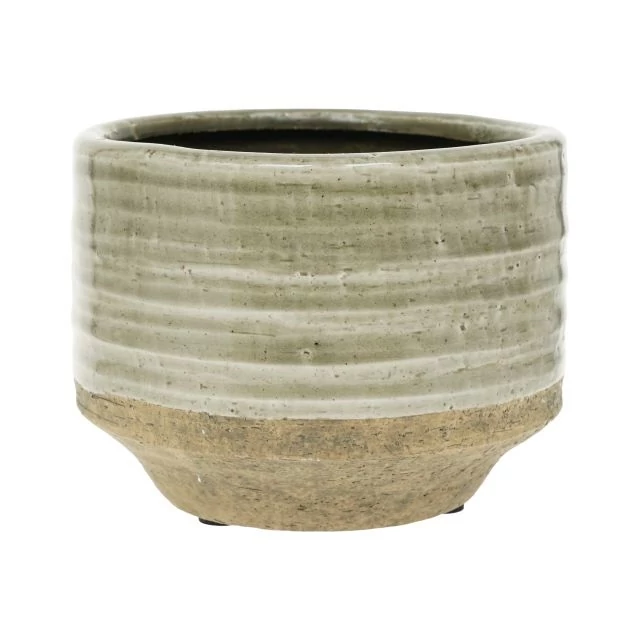 Kaspó kerámia 15,5x15,5x12,5 cm zöld, bézs