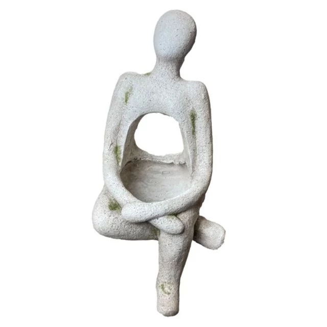 Natúr nő kerámia kaspó 22x23,5x48 cm