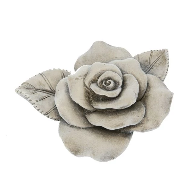 Kegyeleti rózsa, poly, 10 x 8,5 x 3,5 cm, szürke