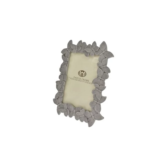 Pillangó mintás poly képkeret, 20x25,2x2,5 cm, szürke