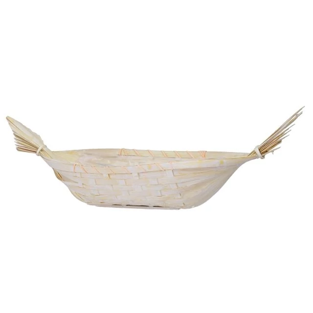 Kosár bélelt csónak alakú bambusz 63×10 cm sárga
