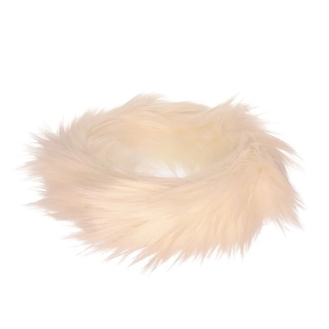 Műszőr koszorú, 20 cm, fehér