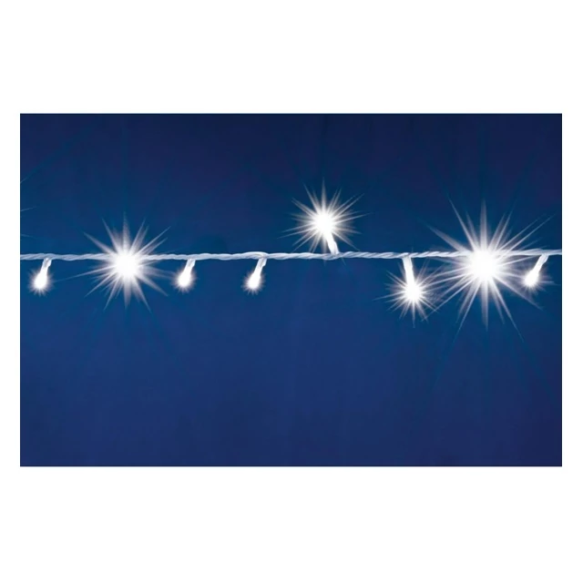 LED-es izzósor, 10 m, 200 LED, sorolható, hidegfehér