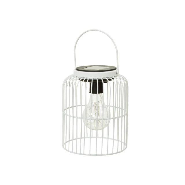 Lámpás fogantyúval LED-es szolár fém 13x16 cm fehér