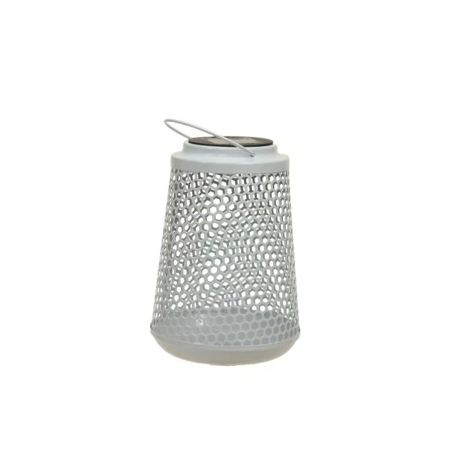 Lámpás fogantyúval LED-es szolár fém 13x18 cm fehér
