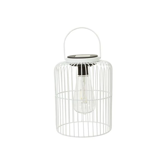 Lámpás fogantyúval LED-es szolár fém 15x20,5 cm fehér