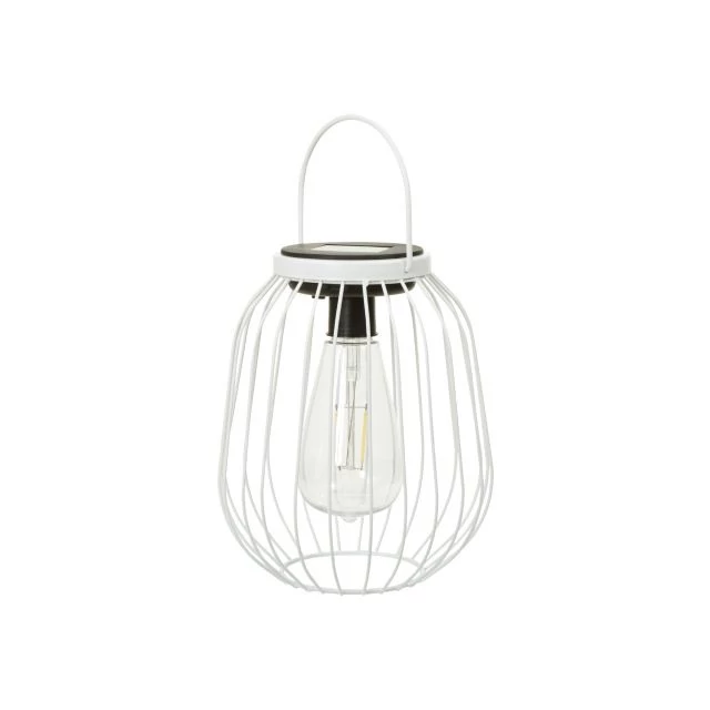 Lámpás fogantyúval LED-es szolár fém 16,5x19 cm fehér