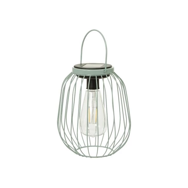 Lámpás fogantyúval LED-es szolár fém 16,5x19 cm menta