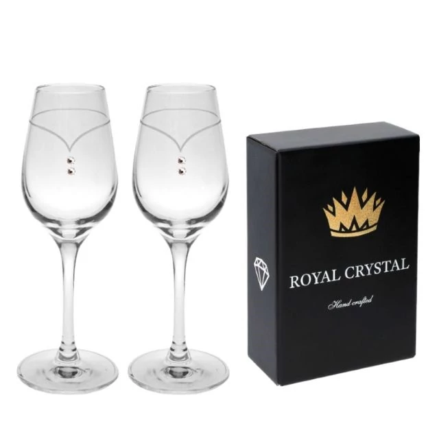Likőrös pohár, Swarovski kristállyal, 75 ml, átlátszó, 2 db-os szett