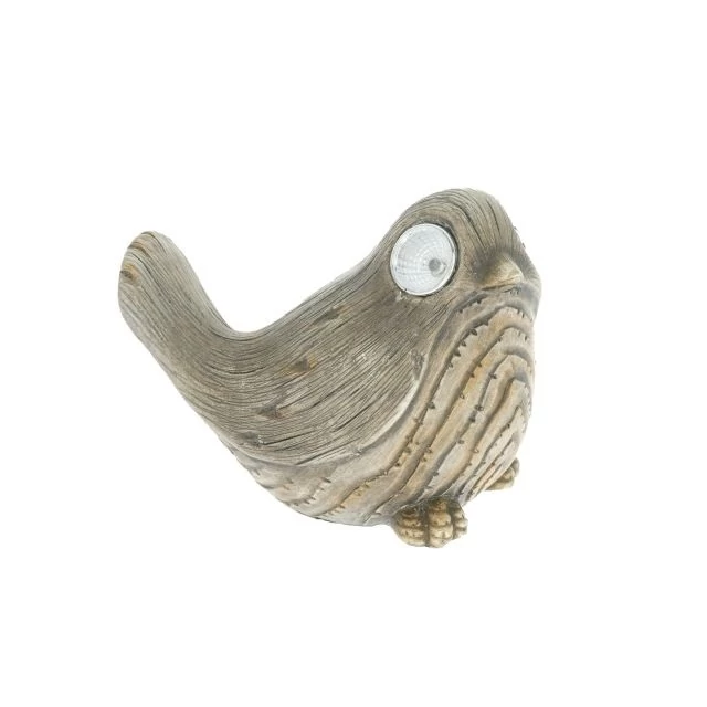 Madár szolár, LED-es, magnézia, 15x10,5x11,5 cm, natúr