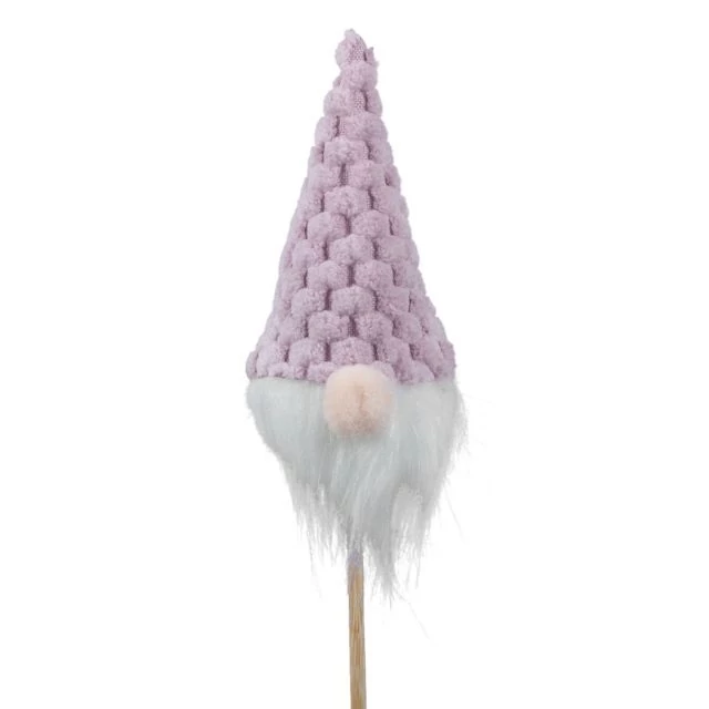 Betűzős textil manó fej lila 10 cm 4 db