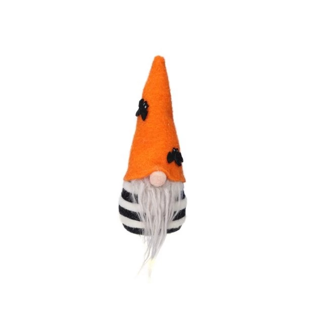 Halloweeni manó, textil 20 cm narancs