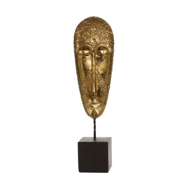 Maszk dekor, poly, 10,5x8x38 cm, arany, SSS