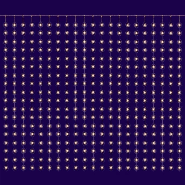 Micro LED-es fényfüggöny, 400 db melegfehér LED, 2x2 m