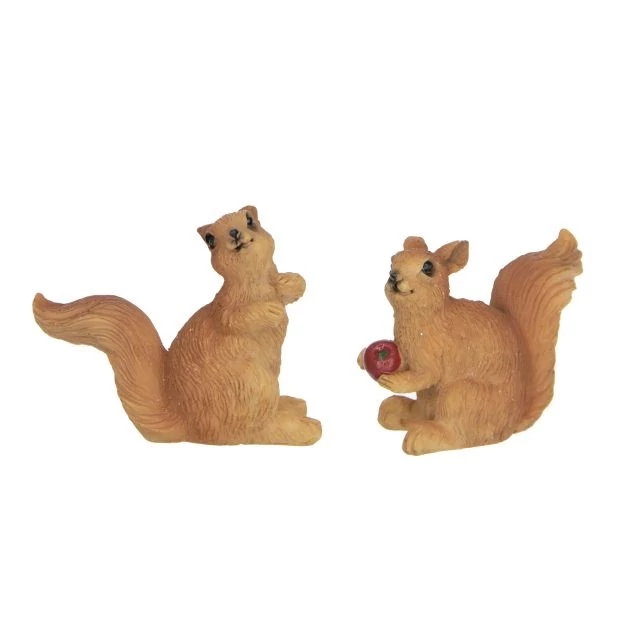 Álló mókus, poly, barna, 4,7 x 2 x 3,7 cm, 2 db