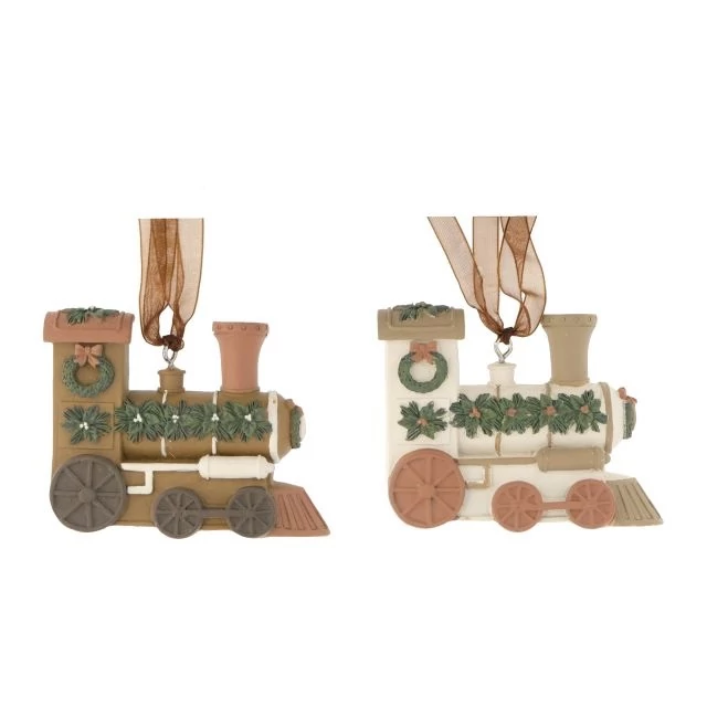 Krém-barna poly mozdony, akasztós, 7,5x1,5x6 cm (2 féle)