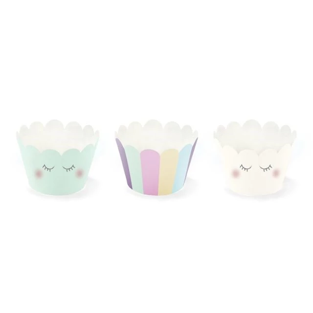 Muffin forma, unikornis, papír, 5x7,5x5 cm, 6 db