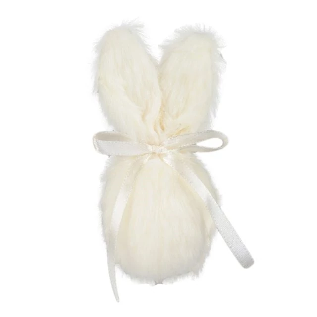 Akasztós textil nyúl masnival, krém, 16 cm
