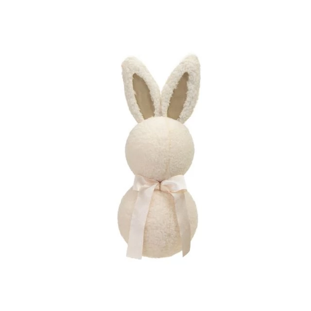 Nyúl masnival, textil, 11x13x26 cm, krém