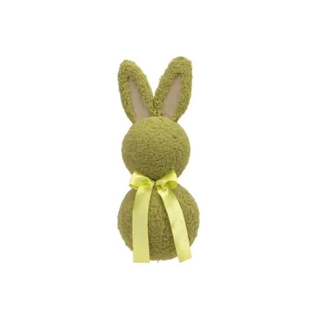 Nyúl masnival, textil, 11x13x26 cm, zöld