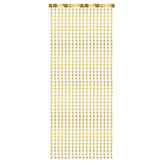 Partyfüggöny csillag műanyag 100x245cm arany