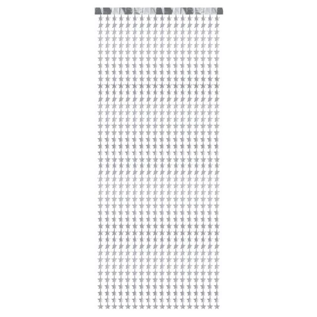 Partyfüggöny csillag műanyag 100x245cm ezüst