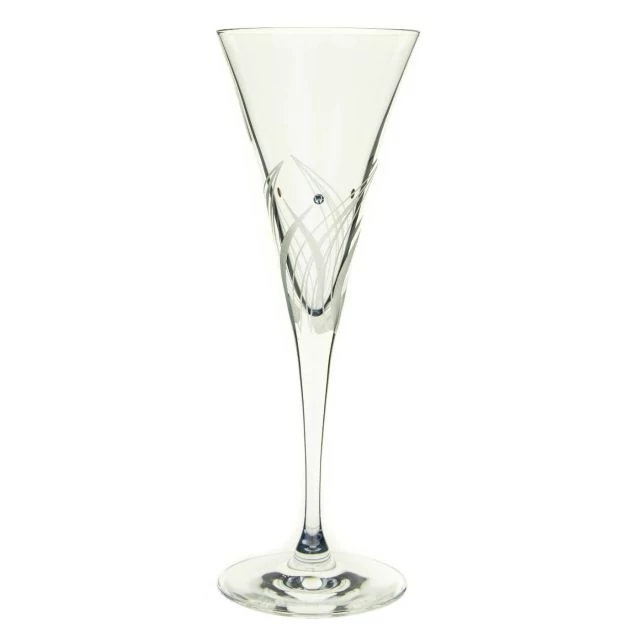 Üveg pezsgős pohár Swarovski kristállyal átlátszó 200 ml, 22x8,2 cm 2 db