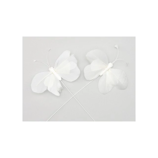 Betűzős pillangó, 8 cm, fehér, 48 db
