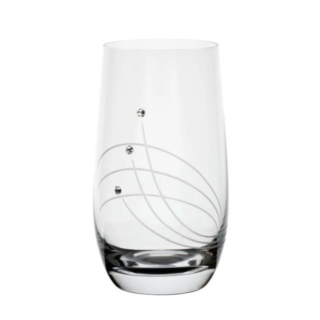 Üveg pohár swarovski dísszel long drink 390ml átlátszó 6 db