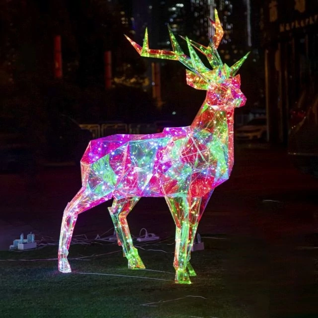 Holografikus LED-es rénszarvas, 90 cm