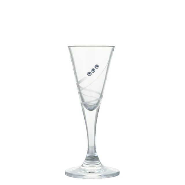 Üveg röviditalos pohár Swarovski kristállyal átlátszó 25 ml, 11,5x5 cm 2 db