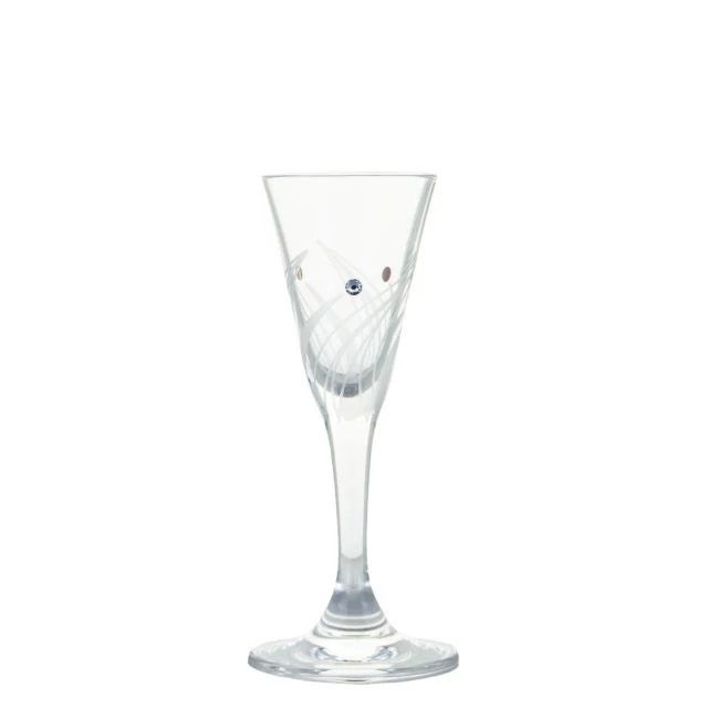 Röviditalos pohár Swarovski kristállyal átlátszó üveg 25 ml 11,5×5 cm (2 db)