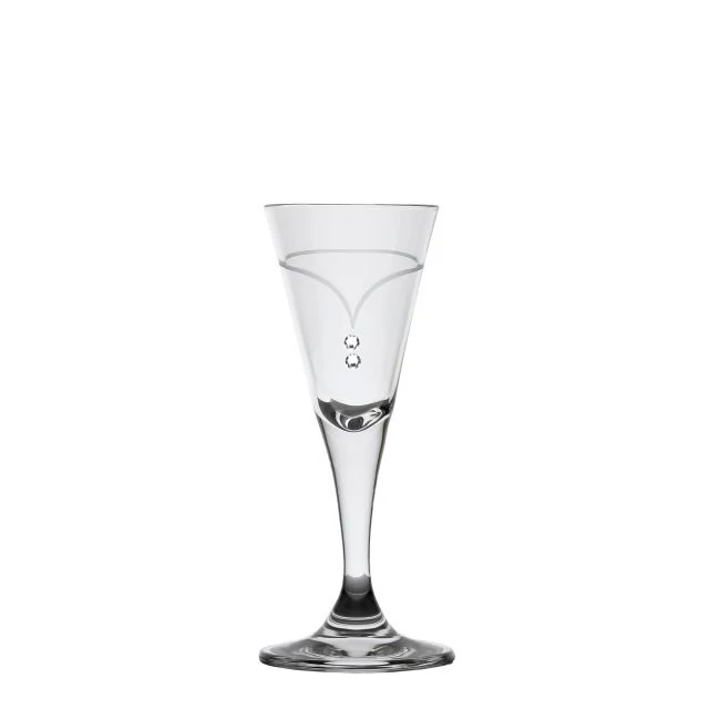 Üveg röviditalos pohár Swarovski kristállyal átlátszó 25 ml 6 db
