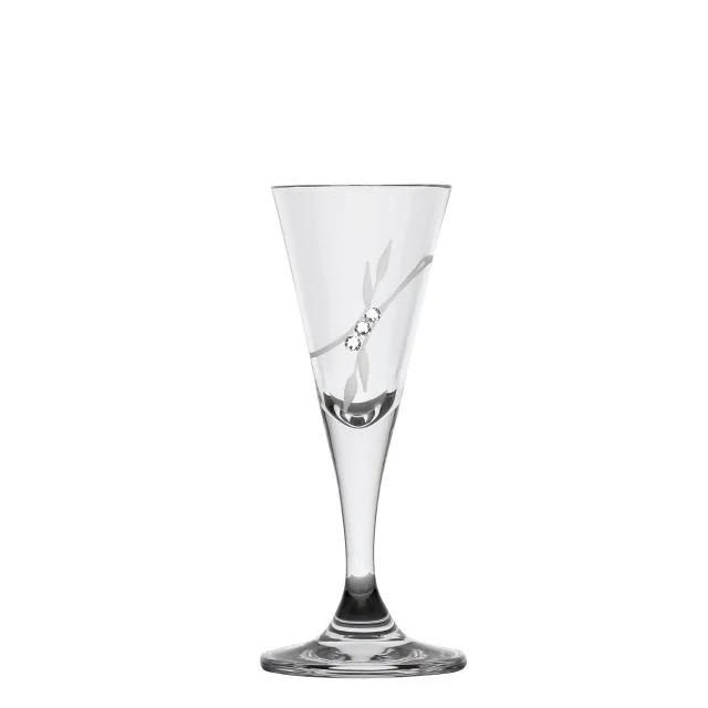 Üveg röviditalos pohár Swarovski kristállyal átlátszó 25 ml 6 db