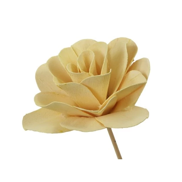 Betűzős rózsa, fa, krém, 8 cm, 15 db