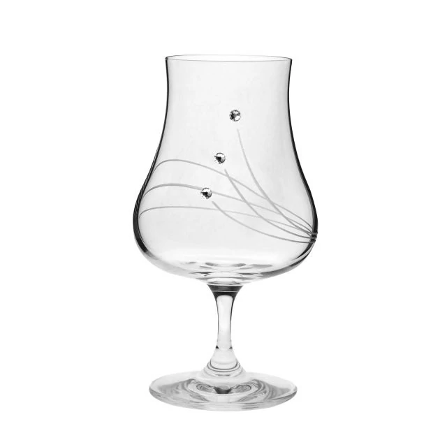 Üveg rumos pohár Swarovski kristállyal, 220 ml, átlátszó, 2 db-os szett