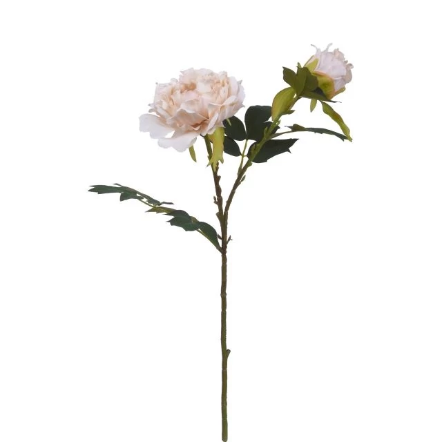 Selyemvirág fodros peonia szálas 52 cm krém