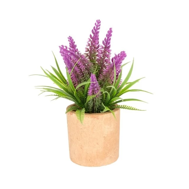 Selyemvirág Levendula cserépben 23 cm lila