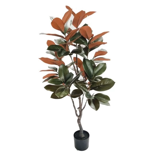 Selyemvirág magnolia grandiflora cserepes műanyag zöld-bordó 120 cm