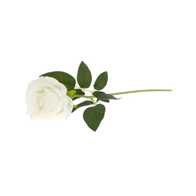 Selyemvirág rózsa bársony 51 cm fehér