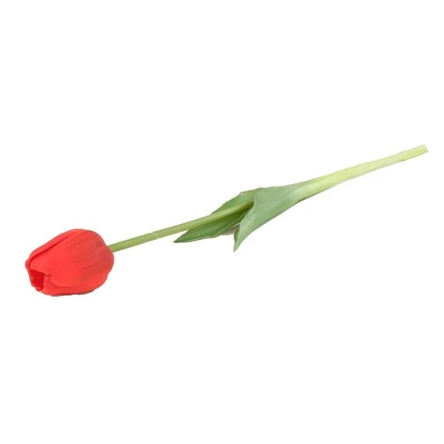 Selyemvirág tulipán szálas, gumi, 44 cm, piros