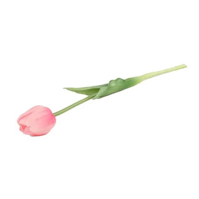 Selyemvirág tulipán szálas, gumi, 44 cm, rózsaszín