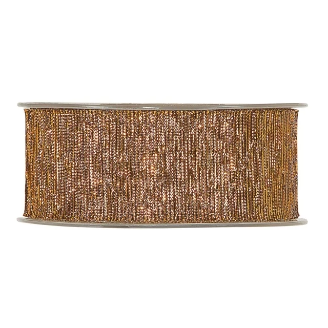 Csillogós textil szalag, 40 mm x 15 m, bronz