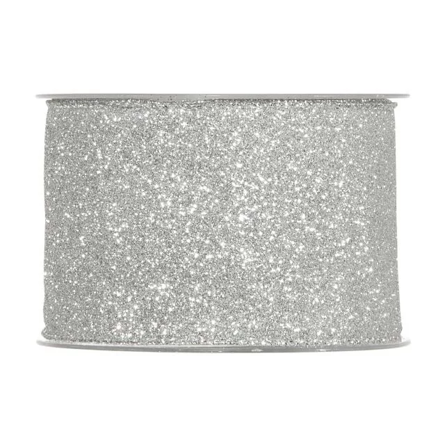 Szalag glitteres, 63 mm x 10 m, ezüst