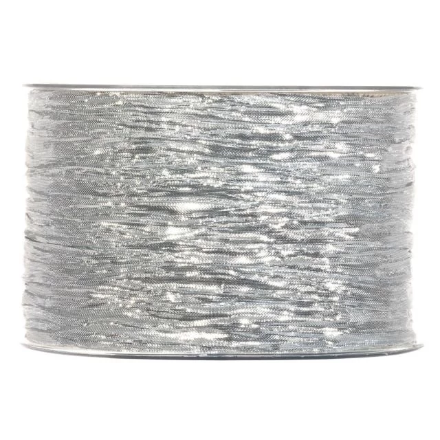 Gyűrt, csillogós textil szalag 63 mm x 10 m ezüst