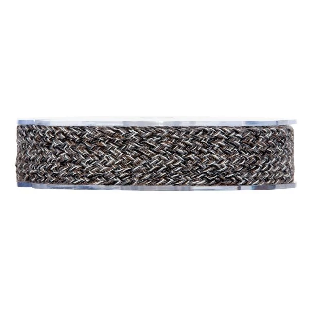 Kötött textil szalag, 23 mm x 8 m, barna és bézs