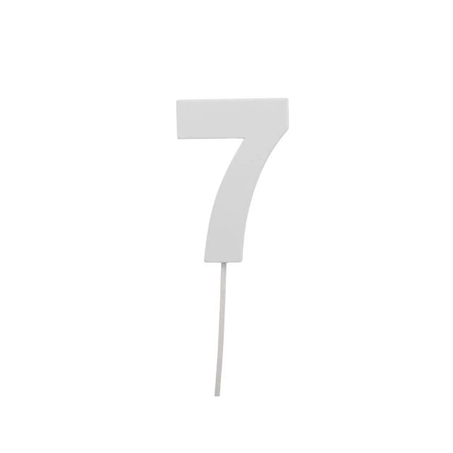 Betűzős szám 7-es, fa, 7 cm, fehér, 10 db