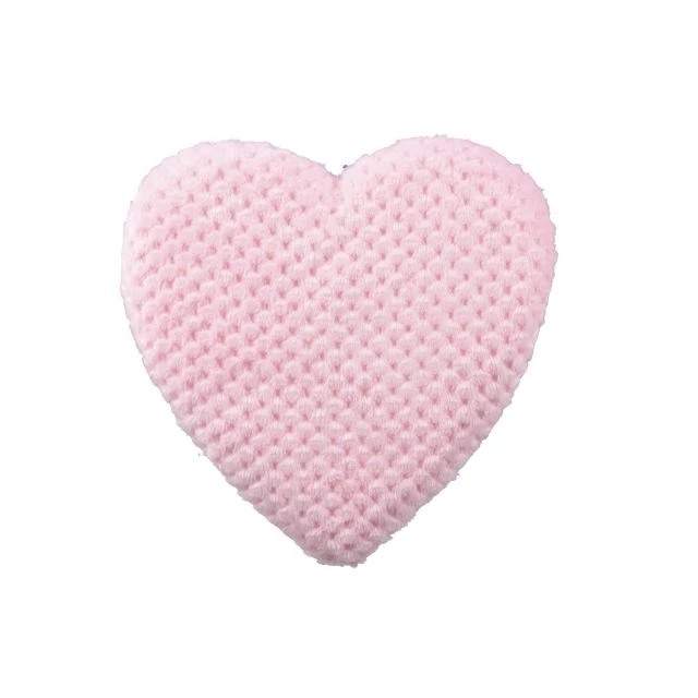 Akasztós szív, textil, 25 cm, rózsaszín