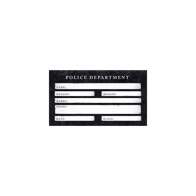 Police Department papírtábla, 32x18 cm